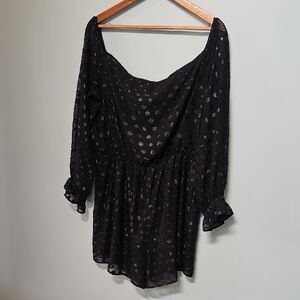 Express Black Polka Dot Romper